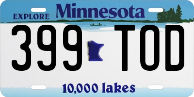 MN license plate 399TOD