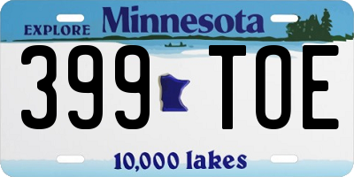 MN license plate 399TOE