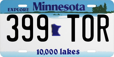 MN license plate 399TOR