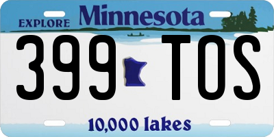 MN license plate 399TOS