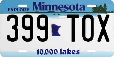 MN license plate 399TOX