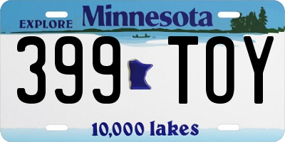 MN license plate 399TOY