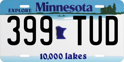 MN license plate 399TUD