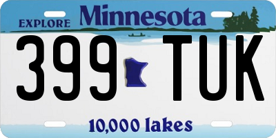 MN license plate 399TUK