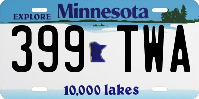 MN license plate 399TWA