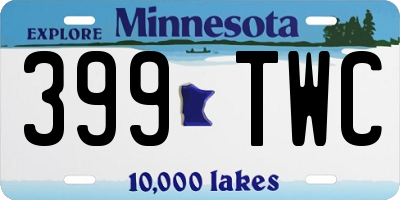 MN license plate 399TWC