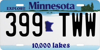 MN license plate 399TWW
