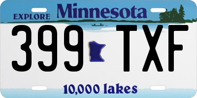 MN license plate 399TXF