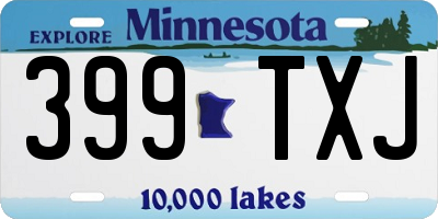 MN license plate 399TXJ
