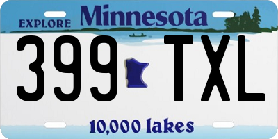 MN license plate 399TXL