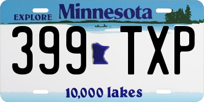 MN license plate 399TXP