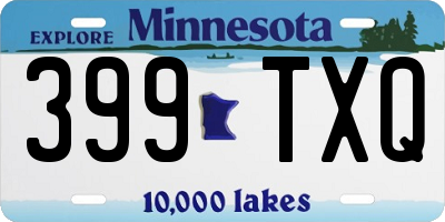 MN license plate 399TXQ