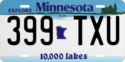 MN license plate 399TXU