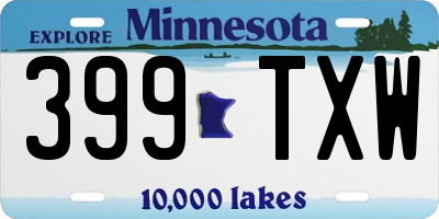 MN license plate 399TXW