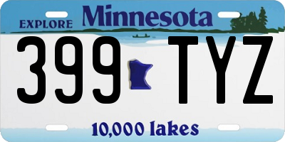 MN license plate 399TYZ