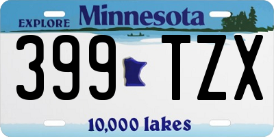 MN license plate 399TZX