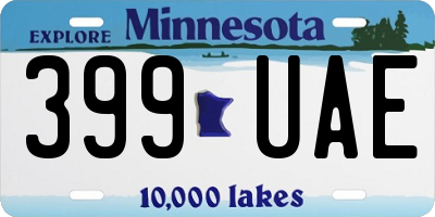 MN license plate 399UAE