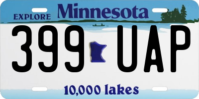 MN license plate 399UAP