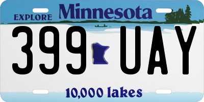 MN license plate 399UAY