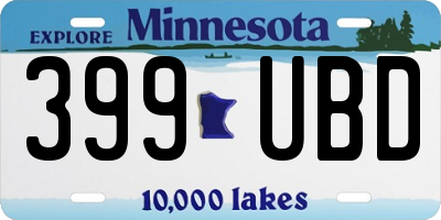 MN license plate 399UBD