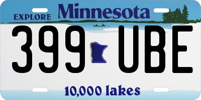 MN license plate 399UBE
