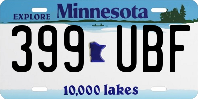 MN license plate 399UBF