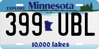 MN license plate 399UBL