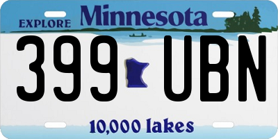 MN license plate 399UBN