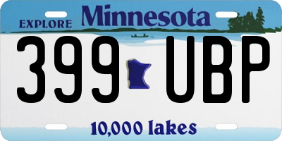 MN license plate 399UBP