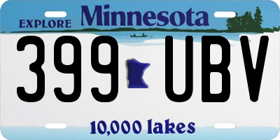 MN license plate 399UBV