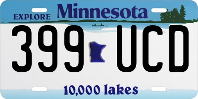 MN license plate 399UCD
