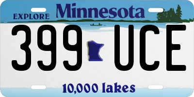 MN license plate 399UCE
