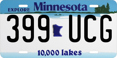 MN license plate 399UCG