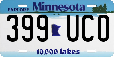 MN license plate 399UCO
