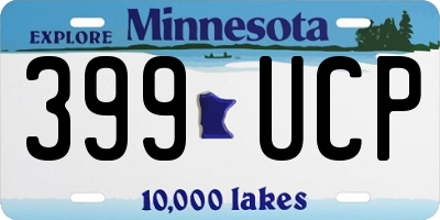 MN license plate 399UCP