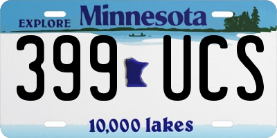 MN license plate 399UCS