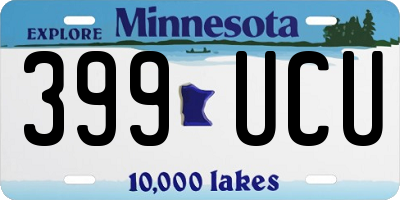 MN license plate 399UCU