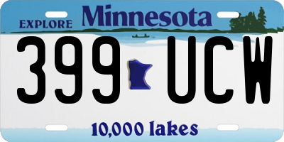 MN license plate 399UCW