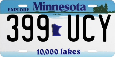 MN license plate 399UCY