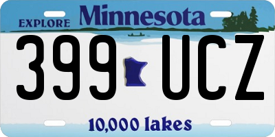 MN license plate 399UCZ