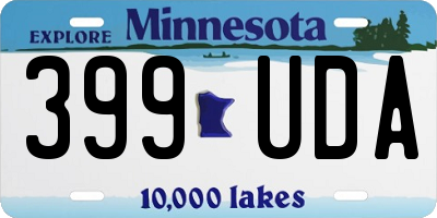 MN license plate 399UDA