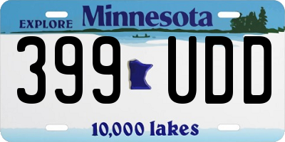 MN license plate 399UDD