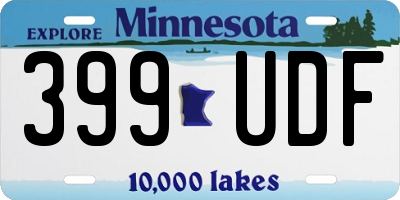MN license plate 399UDF