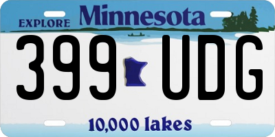 MN license plate 399UDG