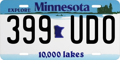 MN license plate 399UDO