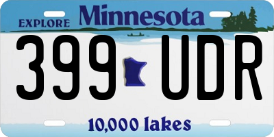 MN license plate 399UDR