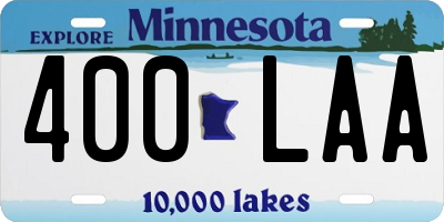 MN license plate 400LAA