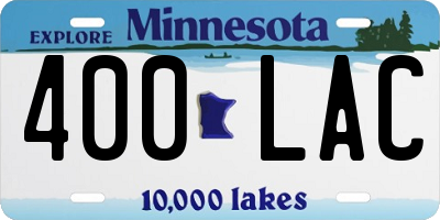 MN license plate 400LAC