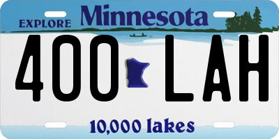 MN license plate 400LAH