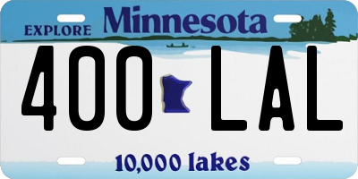 MN license plate 400LAL